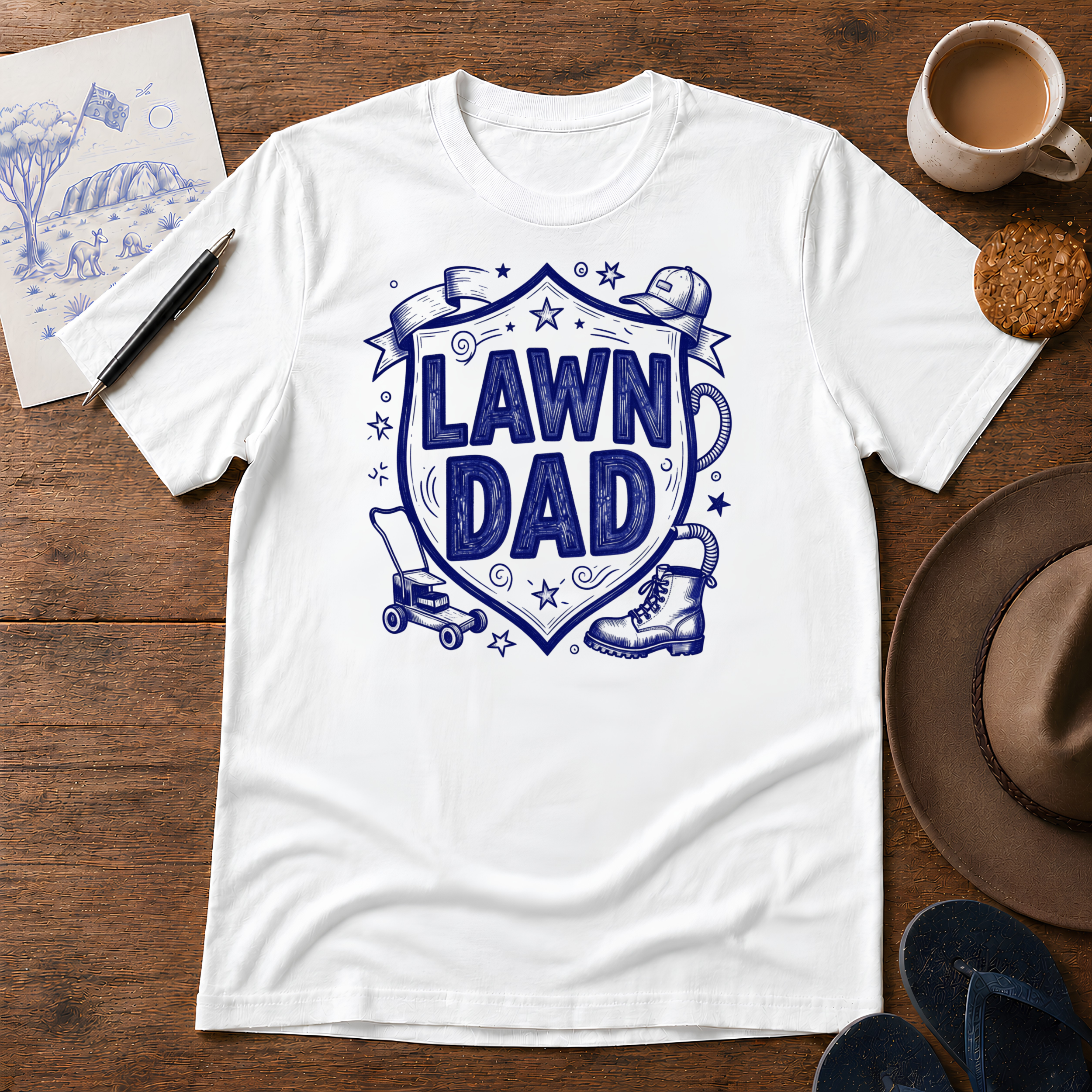 Lawn Dad Tee ink-sketch T-shirt, product image 6