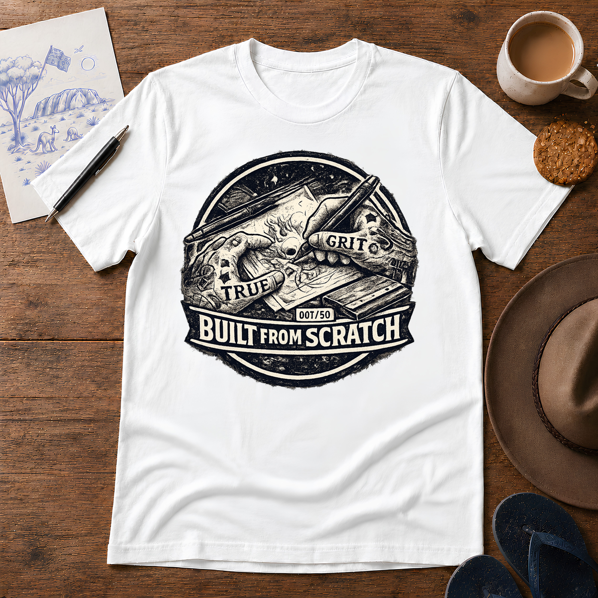 Built from Scratch Australian car culture T-shirt by Sketchline Tees