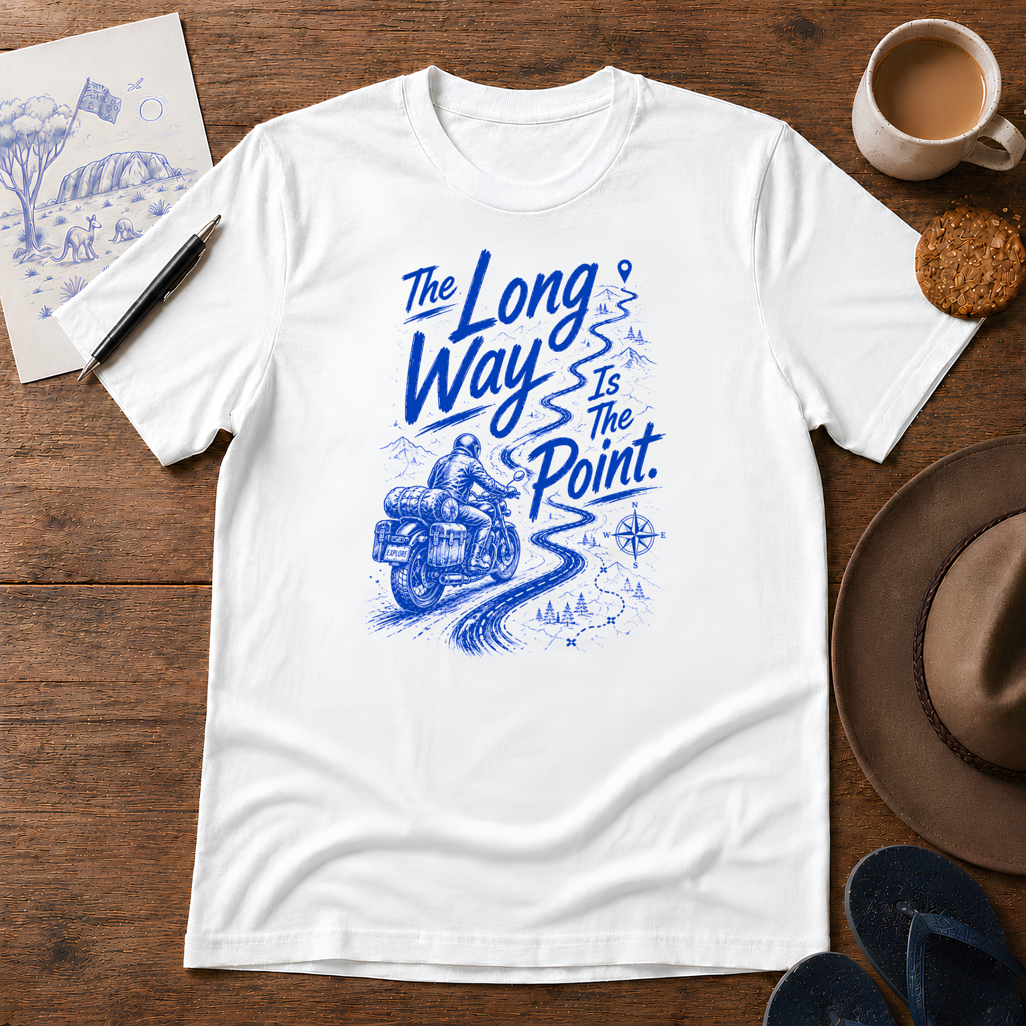 The Long Way Is the Point ink-sketch T-shirt, product image 5