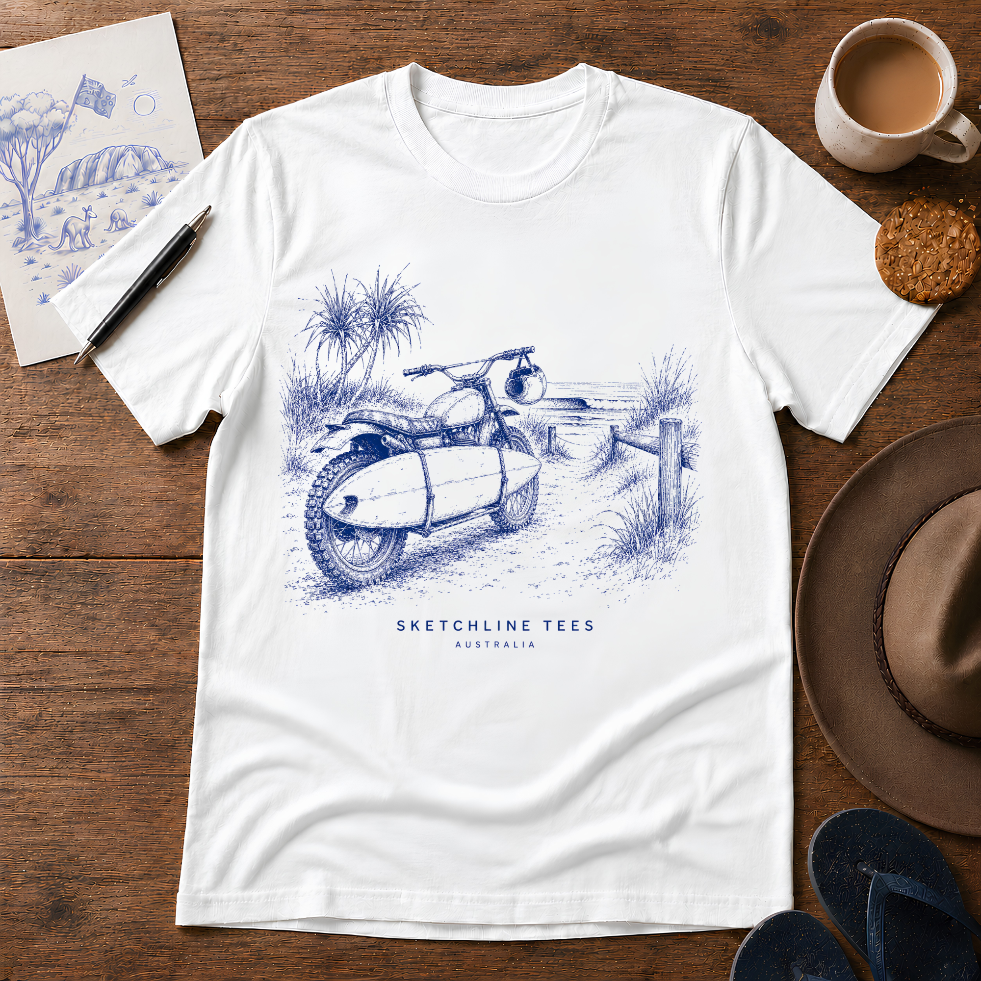Tracks to Salt Tee in White