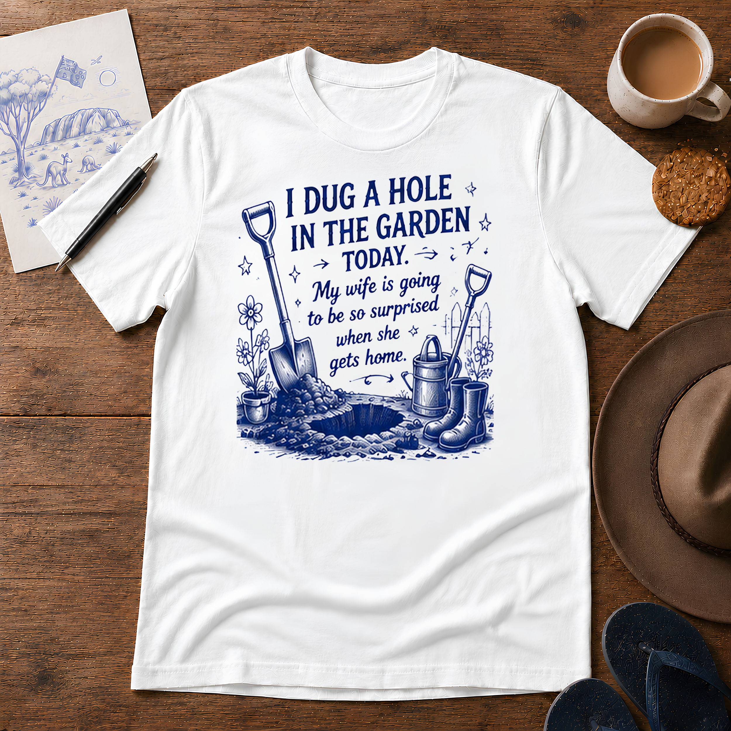 I Dug a Hole Tee ink-sketch T-shirt, product image 6