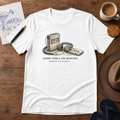 Good Times on Rewind retro ink-sketch T-shirt in White