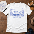 The Causeway Tee in White by Sketchline Tees