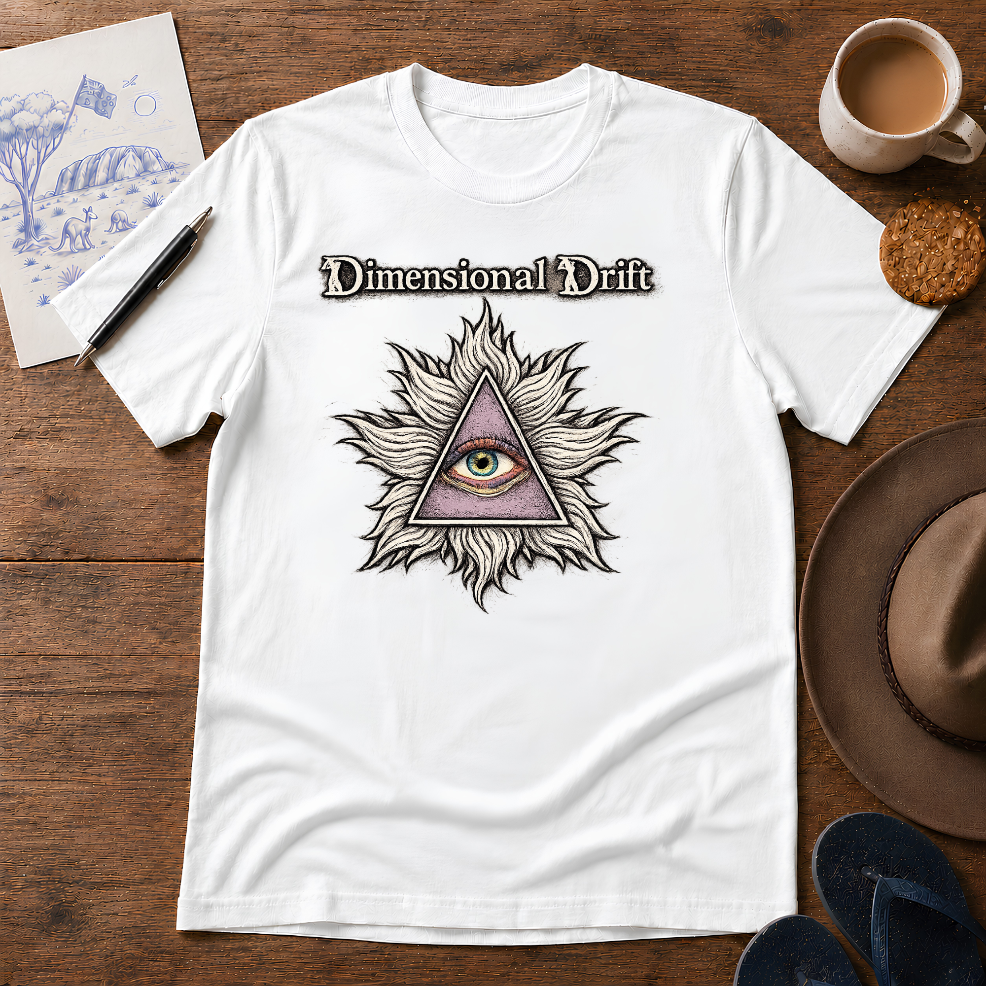 All-Seeing Eye Tee in white – symbolic graphic T-shirt