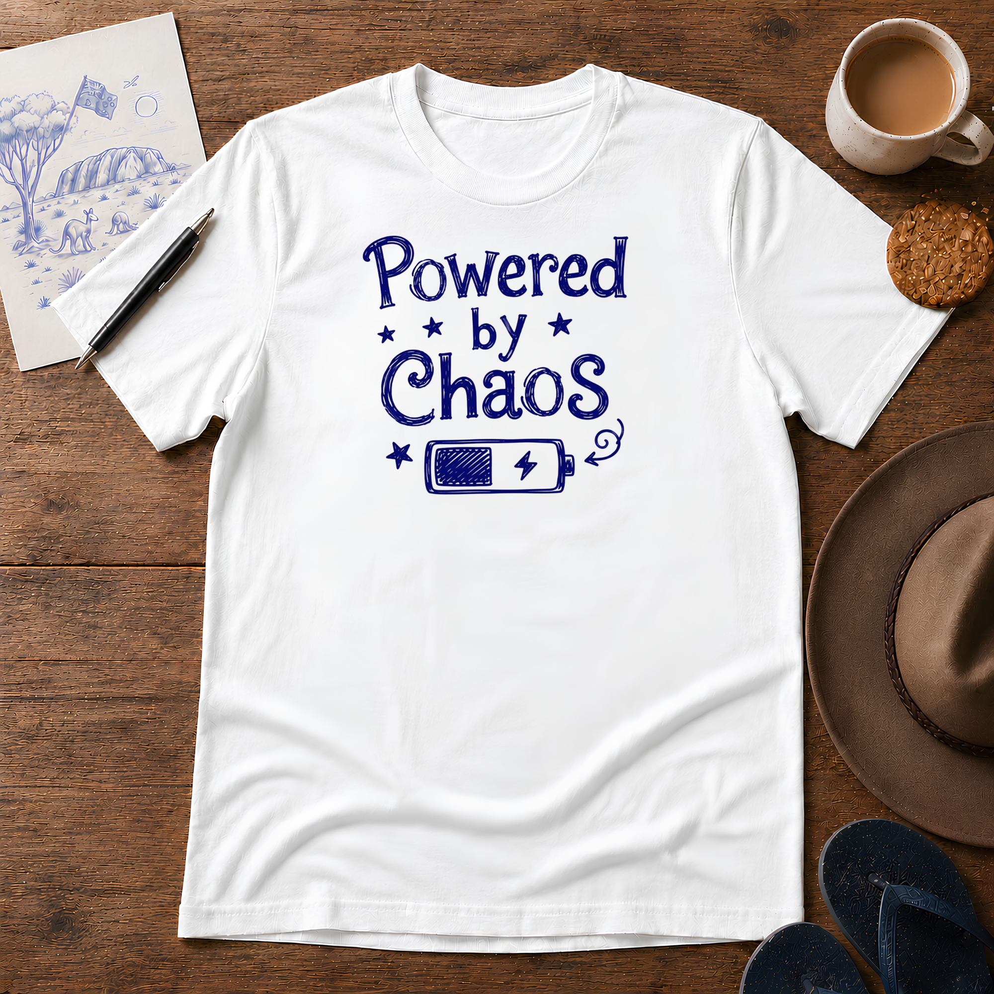 Powered by Chaos Tee ink-sketch T-shirt, product image 5