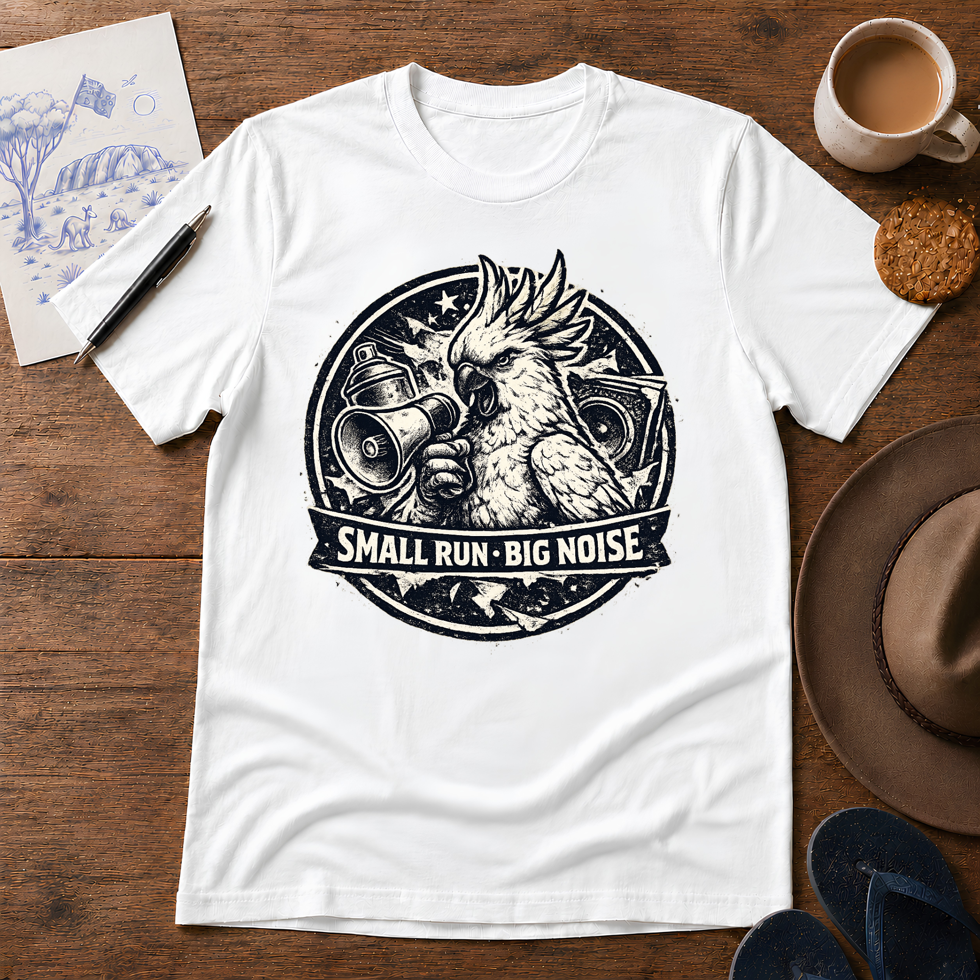 Small Run Big Noise Australian motoring T-shirt by Sketchline Tees