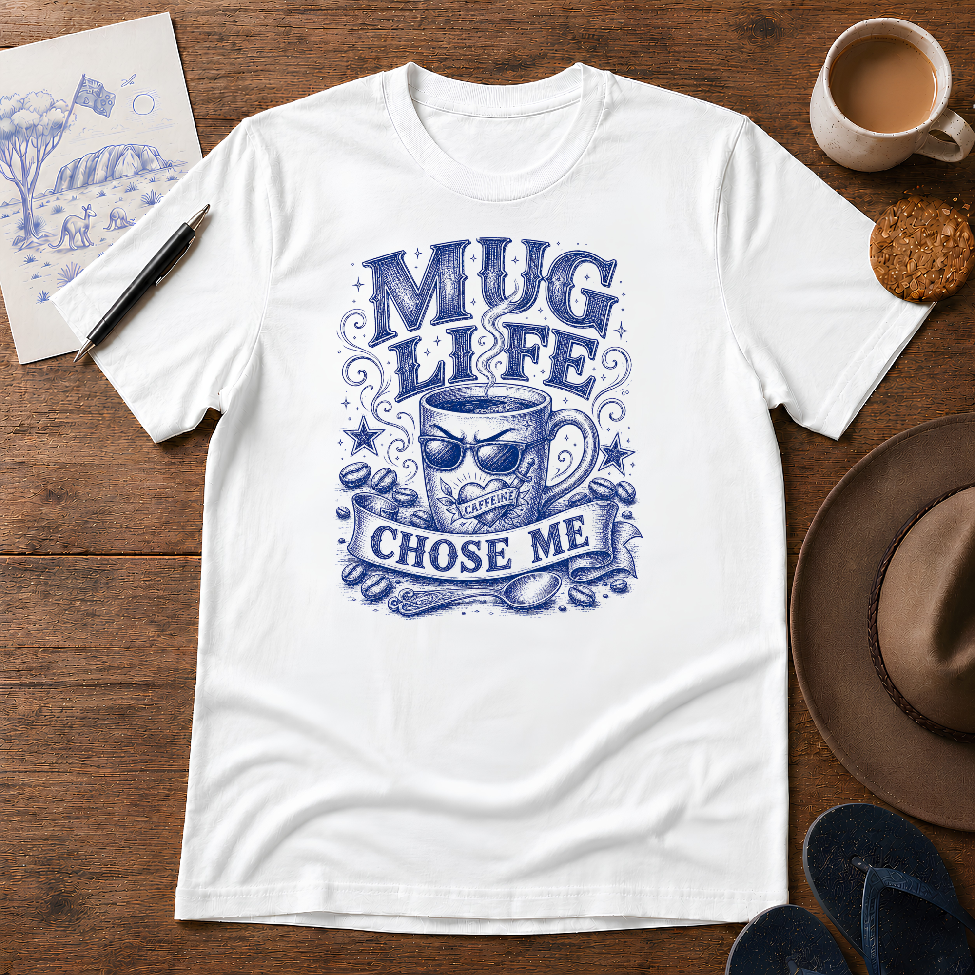 Mug Life Tee ink-sketch T-shirt, product image 6
