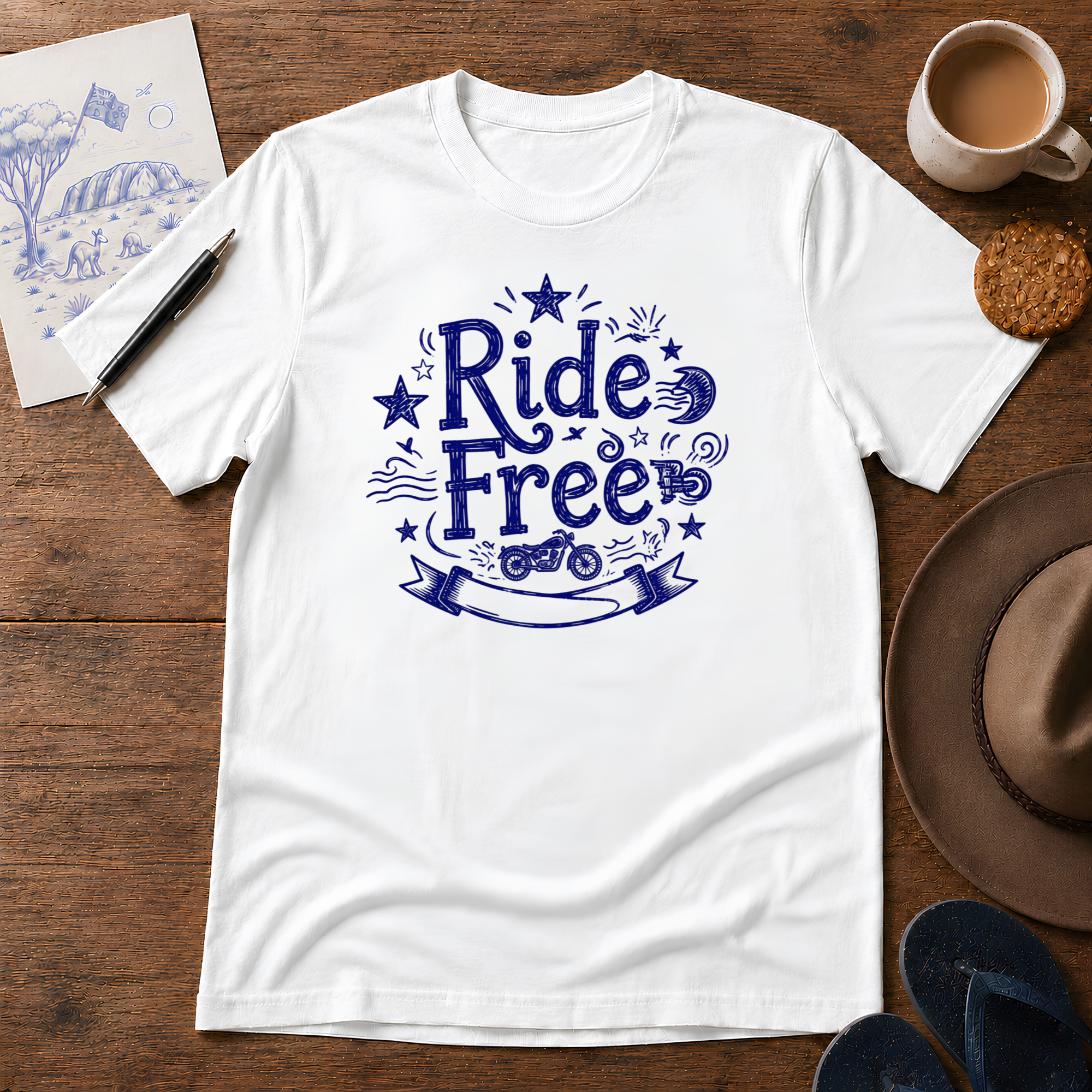 Ride Free Tee ink-sketch T-shirt, product image 6