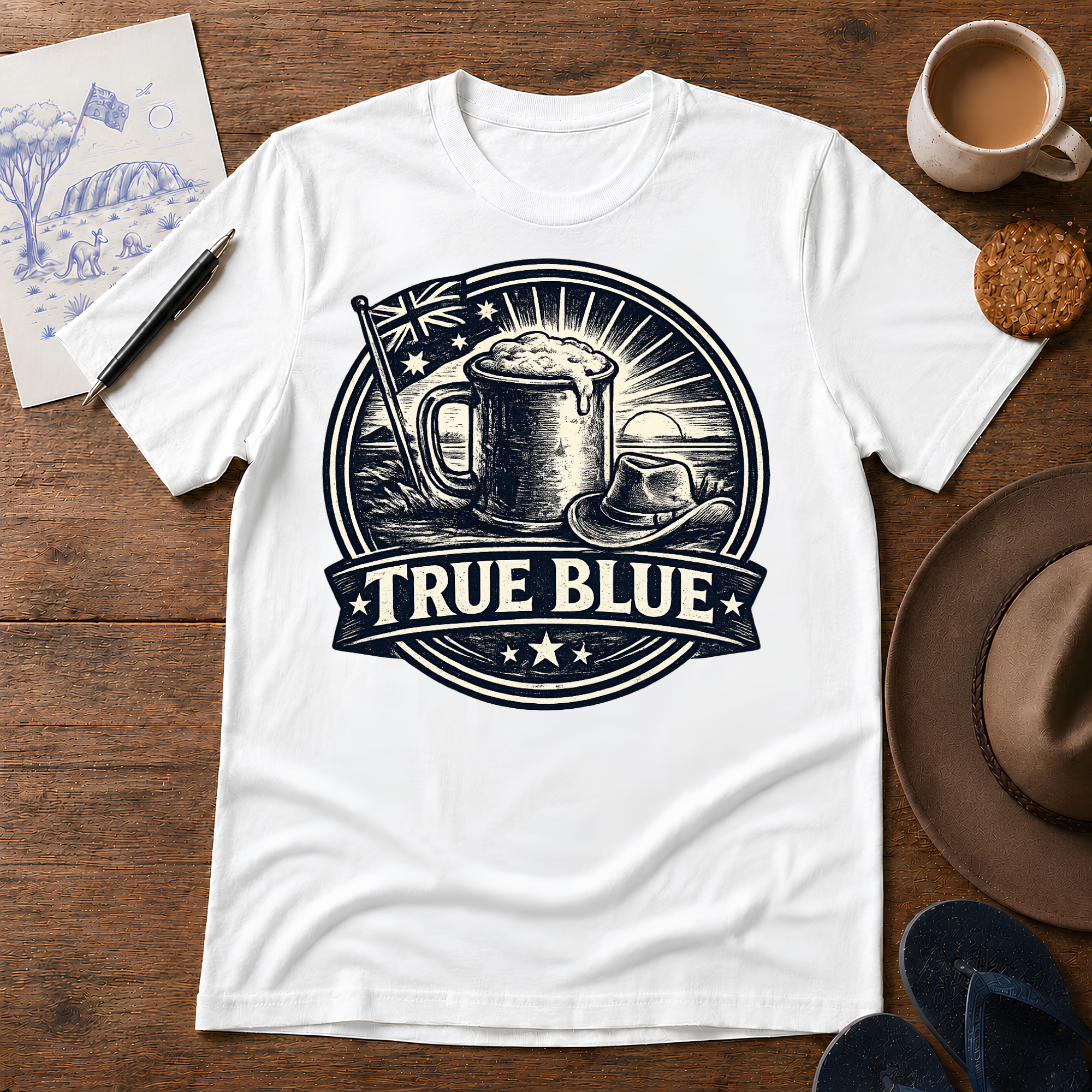 True Blue Australian nostalgia T-shirt by Sketchline Tees