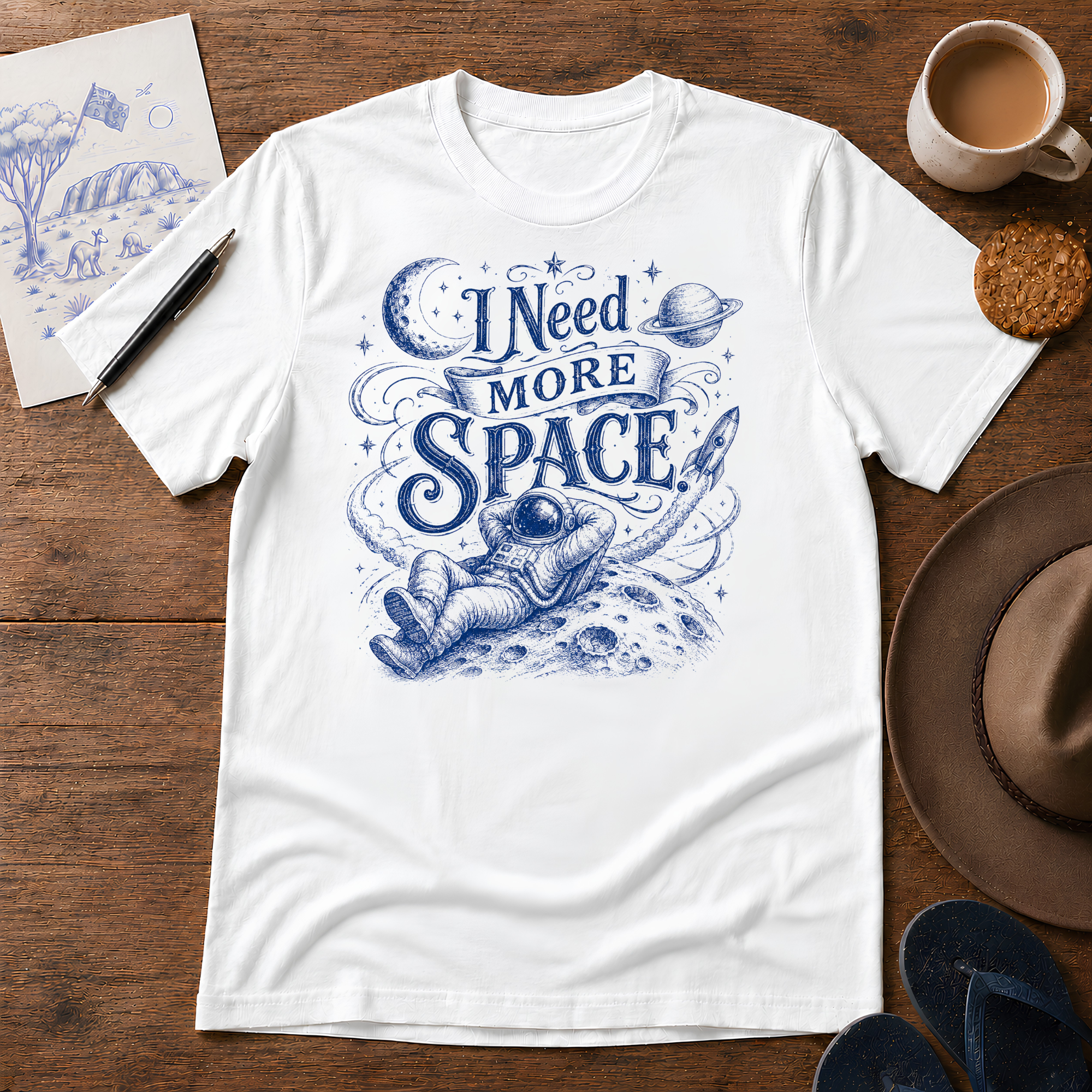 I Need More Space Tee ink-sketch T-shirt, product image 6