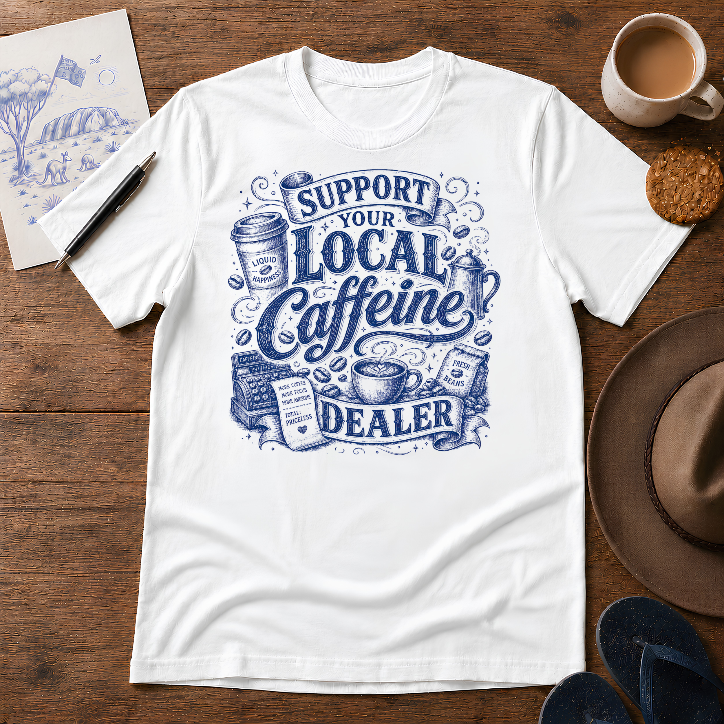 Local Coffee Dealer Tee ink-sketch T-shirt, product image 5