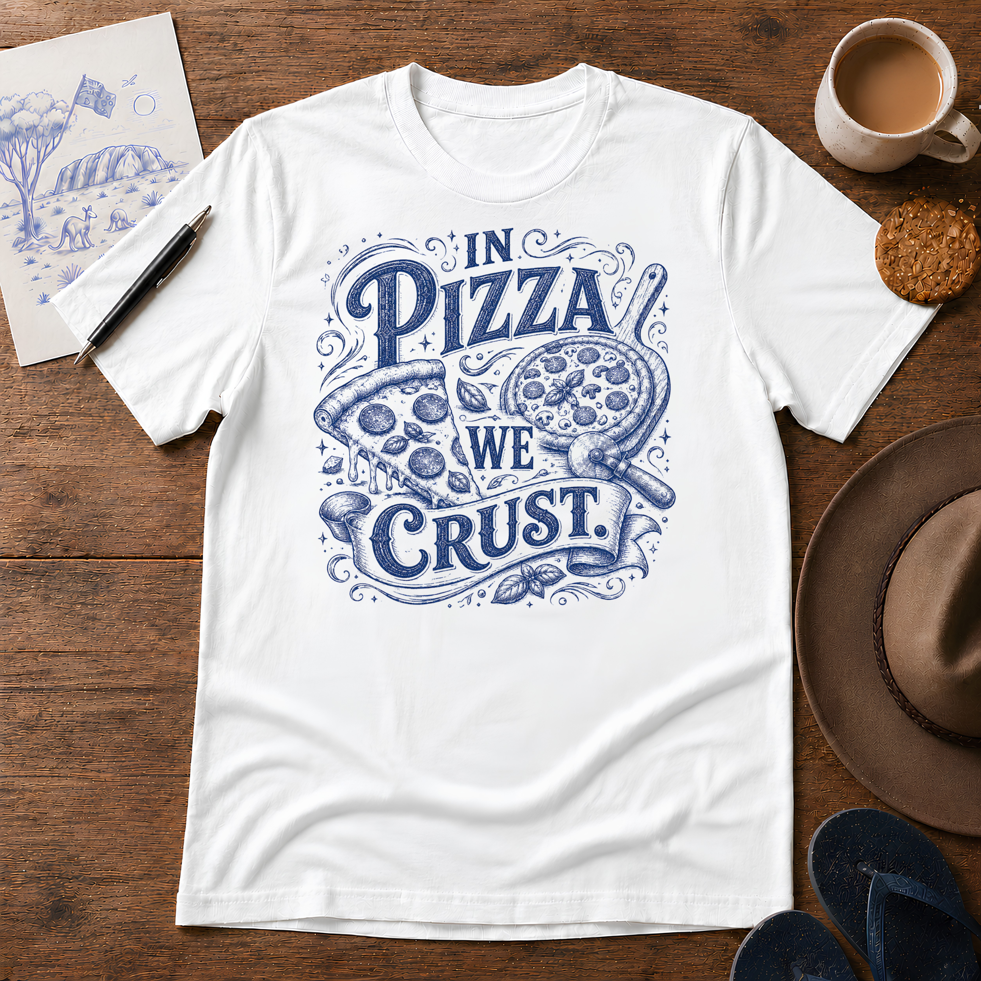 In Pizza We Crust Tee ink-sketch T-shirt, product image 6