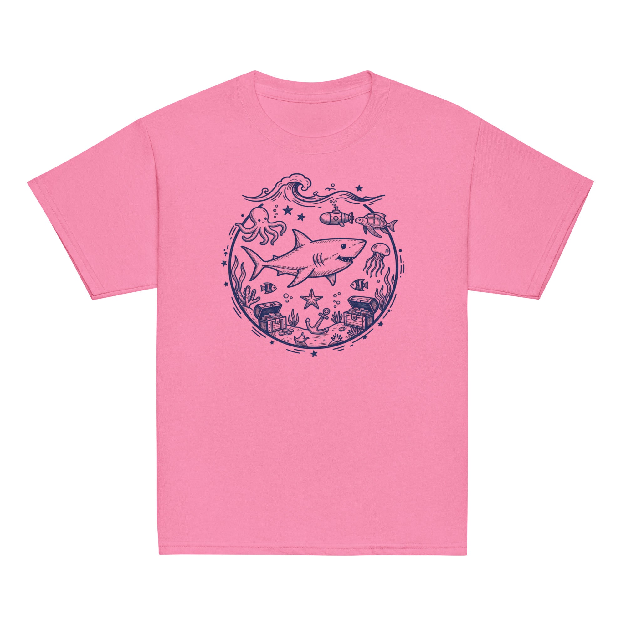 Under the Sea Kids Tee - Sketchline Tees kids blue ink doodle T-shirt