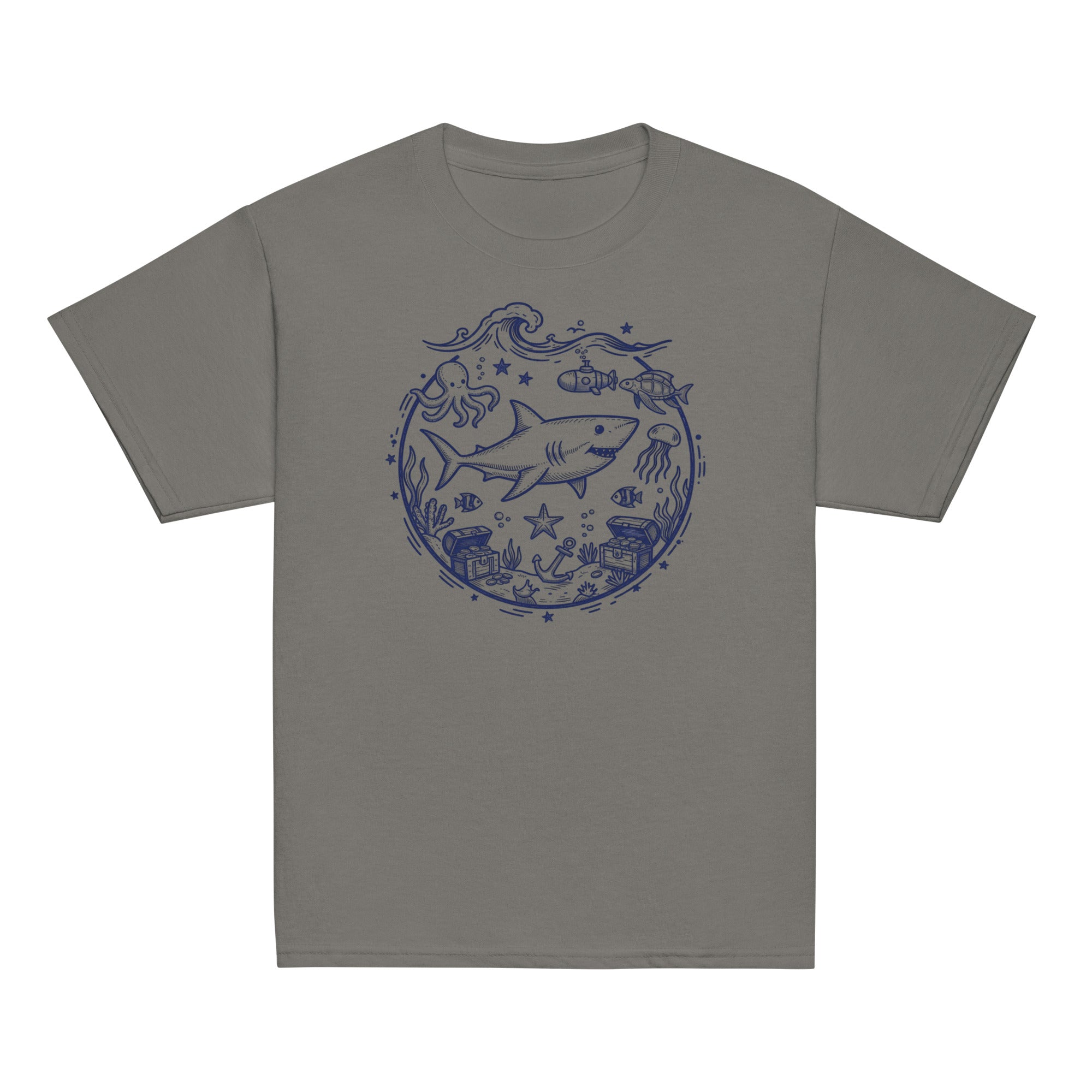 Under the Sea Kids Tee - Sketchline Tees kids blue ink doodle T-shirt