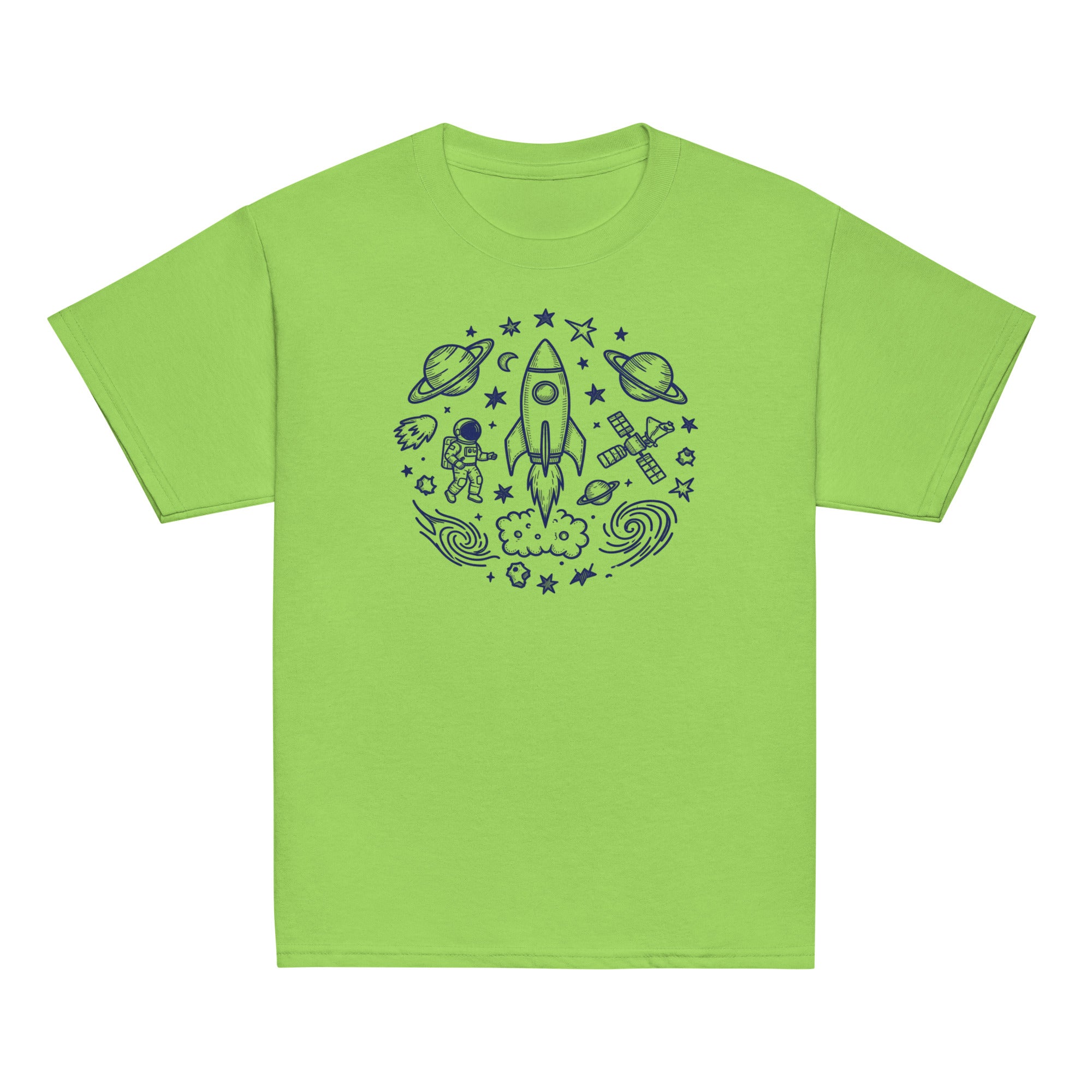 Deep Space Kids Tee - Sketchline Tees kids blue ink doodle T-shirt