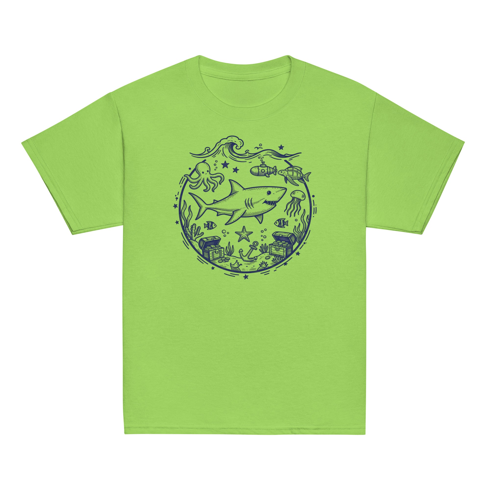 Under the Sea Kids Tee - Sketchline Tees kids blue ink doodle T-shirt