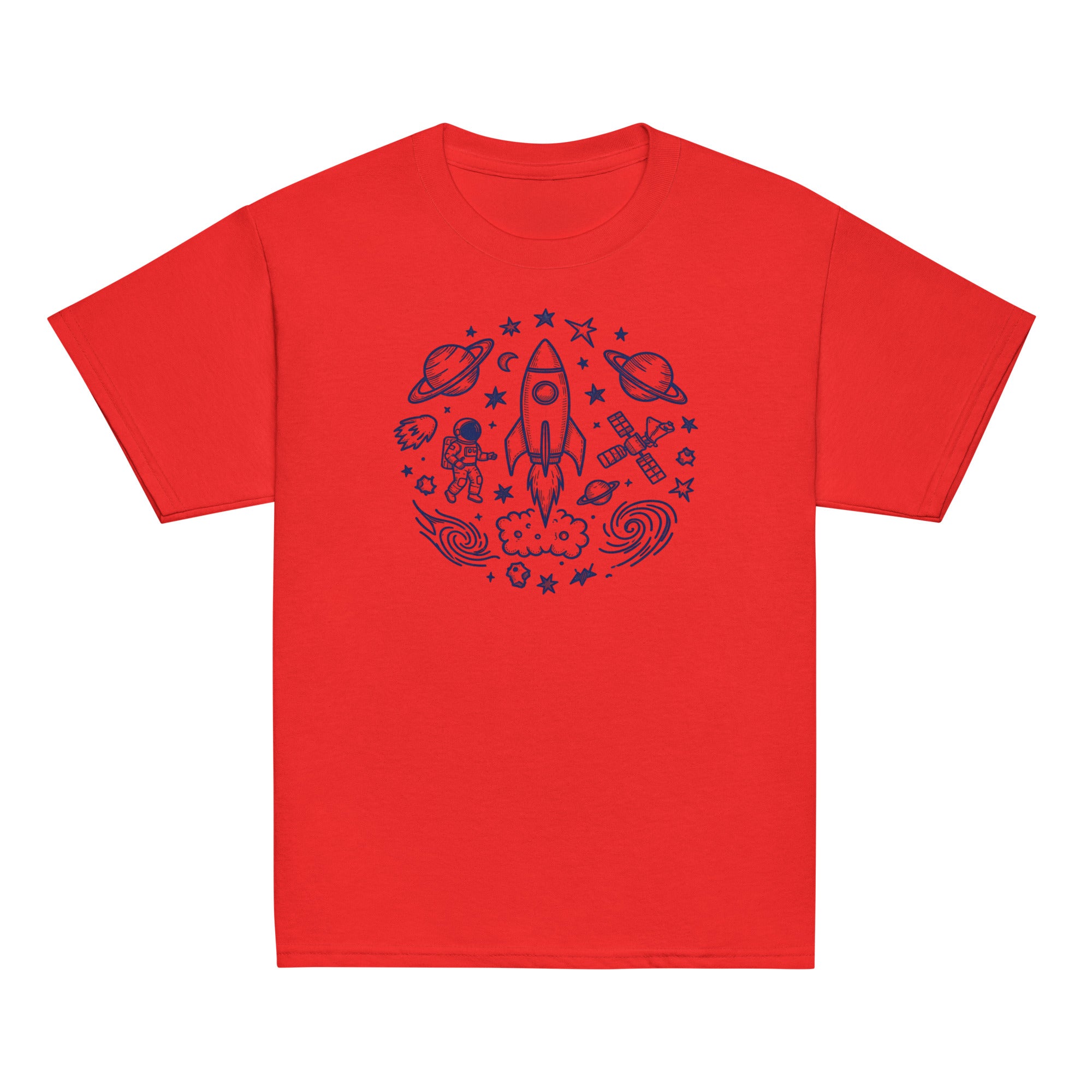 Deep Space Kids Tee - Sketchline Tees kids blue ink doodle T-shirt