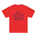 Dinosaur World Kids Tee - Sketchline Tees kids blue ink doodle T-shirt