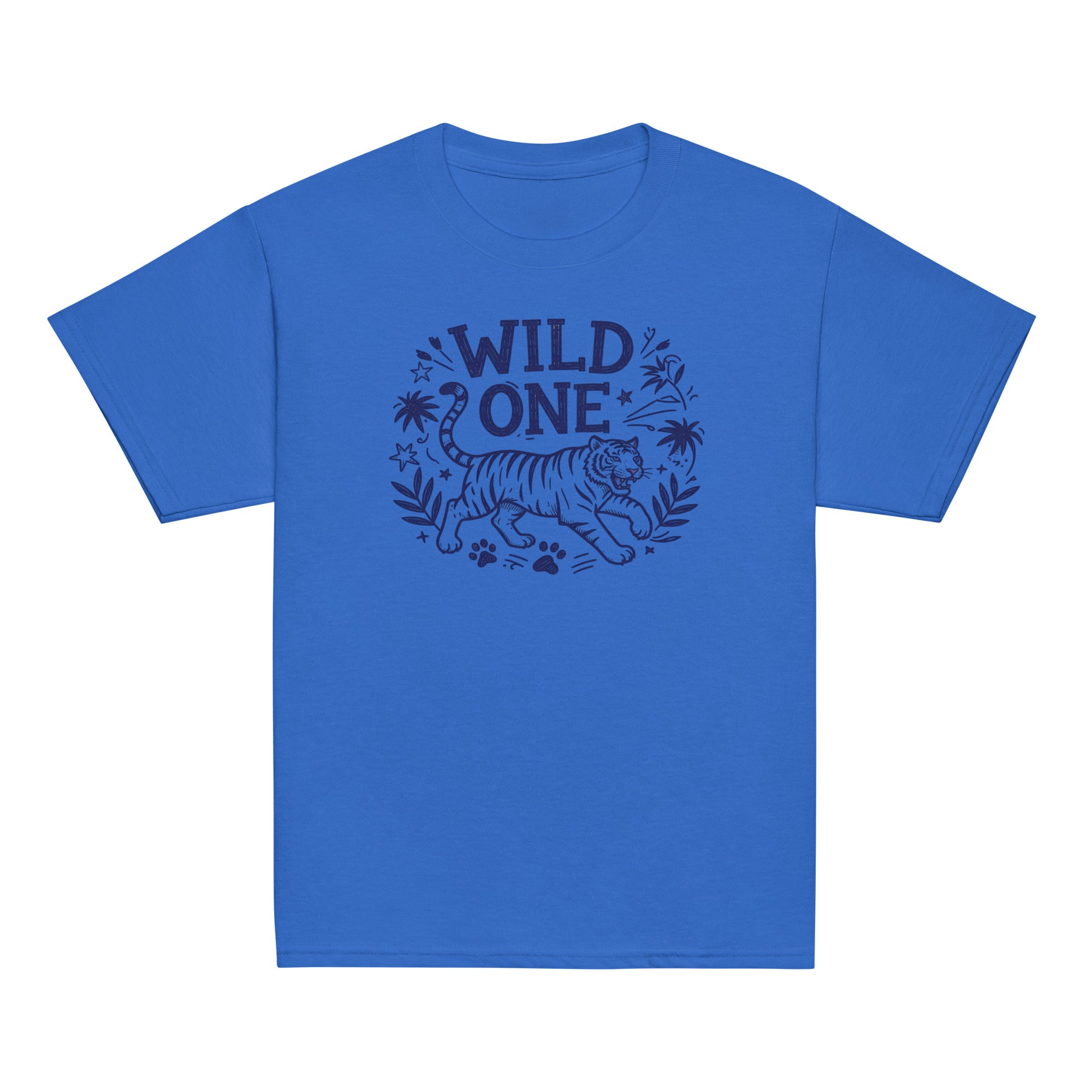 Wild One Kids Tee - Sketchline Tees kids blue ink doodle T-shirt